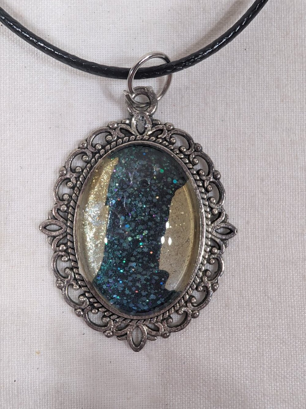 Oval Blue/Opaque Cabochon Necklace & Earring Set